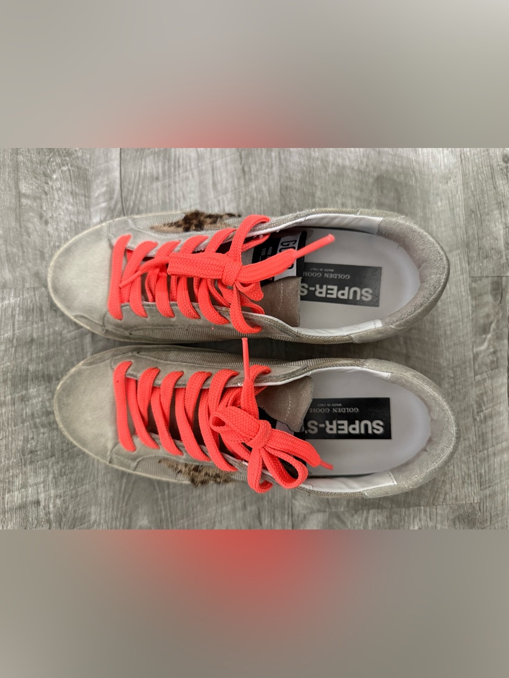 Golden Goose Super-Star Love Is All We Need Leopard Star Sneakers 39